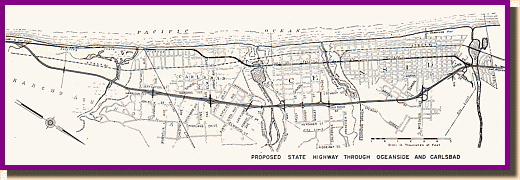 1953 Map Showing Exits on the Freeway
