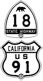 Old style US 91 and SR-18 shields