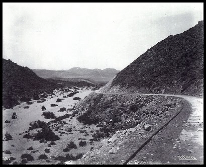 Old Road at Bottom of In-Ko-Pah Gorge, 1915